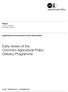 Early review of the Common Agricultural Policy Delivery Programme