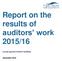 Report on the results of auditors work 2015/16. Local government bodies