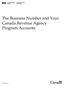 The Business Number and Your Canada Revenue Agency Program Accounts