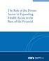 The Role of the Private Sector in Expanding Health Access to the Base of the Pyramid