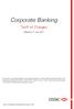 Corporate Banking. Tariff of Charges