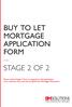 BUY TO LET MORTGAGE APPLICATION FORM