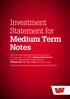 Investment Statement for Medium Term Notes