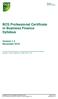 BCS Professional Certificate in Business Finance Syllabus Version 1.2 December 2016