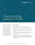 Overcoming BARRIERS TO GIVING. Report summary. Key findings