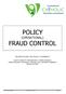 POLICY (OPERATIONAL) FRAUD CONTROL