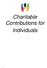 Charitable Contributions for Individuals