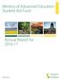 Ministry of Advanced Education Student Aid Fund. Annual Report for saskatchewan.ca