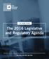The 2016 Legislative and Regulatory Agenda
