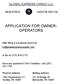 APPLICATION FOR OWNER- OPERATORS