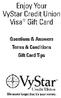 Enjoy Your VyStar Credit Union Visa Gift Card