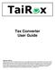 Tax Converter User Guide