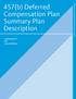 457(b) Deferred Compensation Plan Summary Plan Description