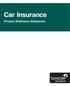 Car Insurance. Product Disclosure Statement