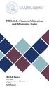 P.R.I.M.E. Finance Arbitration and Mediation Rules