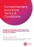 Complimentary Insurance Terms & Conditions