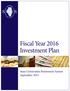 Fiscal Year 2016 Investment Plan