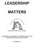 LEADERSHIP MATTERS A HANDBOOK FOR LEADERSHIP TEAM EMPLOYEES OF THE PLEASANTON UNIFIED SCHOOL DISTRICT