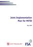 Joint Implementation Plan for MiFID