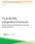 TILA-RESPA Integrated Disclosure