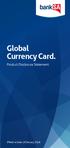 Global Currency Card. Product Disclosure Statement.