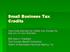 Small Business Tax Credits