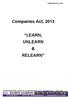 Companies Act, 2013 LEARN, UNLEARN & RELEARN