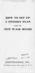 NEW W.S.B. RULES PRENTICE-HALL, INC. HOW TO SET UP A PENSION PLAN. under the. p.gm;m OF AU t 6 * .m.u~.al RELATIONS