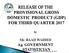 RELEASE OF THE PROVISIONAL GROSS DOMESTIC PRODUCT (GDP) FOR THIRD QUARTER 2017
