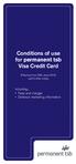 Conditions of use for permanent tsb Visa Credit Card