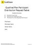 Qualified Plan Participant Distribution Request Packet