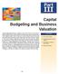 Capital Budgeting and Business Valuation