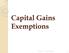 Capital Gains Exemptions