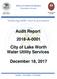 Audit Report 2018-A-0001 City of Lake Worth Water Utility Services