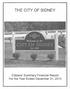 The City of Sidney Citizens' Summary Financial Report For the Year Ended December 31, 2013
