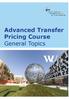 Advanced Transfer Pricing Course General Topics
