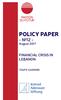POLICY PAPER. - Nº12 - August 2017 FINANCIAL CRISIS IN LEBANON TOUFIC GASPARD
