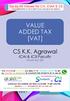 Tax by KK classes for CA, CMA & CS Your education in tax is best if you can give tax advise VALUE ADDED TAX [VAT]