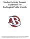 Student Activity Account Guidelines For Burlington Public Schools