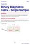 Binary Diagnostic Tests Single Sample
