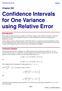 Confidence Intervals for One Variance using Relative Error