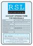 RSL ACCOUNT OPENING FORM FOR INDIVIDUALS RAFI SECURITIES (PVT) LTD. Broker Registration No. : BRK-101 CDC Participant I.D. No.