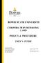 BOWIE STATE UNIVERSITY CORPORATE PURCHASING CARD POLICY & PROCEDURE USER S GUIDE