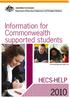 Information for Commonwealth supported students