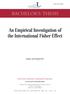 An Empirical Investigation of the International Fisher Effect