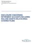 DISCLOSURE CONCERNING RETIREMENT ACCOUNTS INCLUDING IRAs AND ASSETS HELD IN ERISA- COVERED PLANS