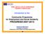 Community Programme for Employment and Social Solidarity PROGRESS