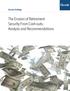 Survey Findings. The Erosion of Retirement Security From Cash-outs: Analysis and Recommendations