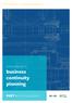 The Business Continuity Blueprint. A practical guide to. business continuity planning. PART 1 An Introduction