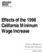 Effects of the 1998 California Minimum Wage Increase